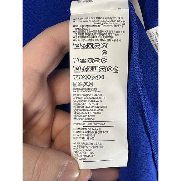 Under Armour Polo Shirt Mens Large Blue HeatGear Loose Fit Andy's Seasoning - Picture 10 of 13